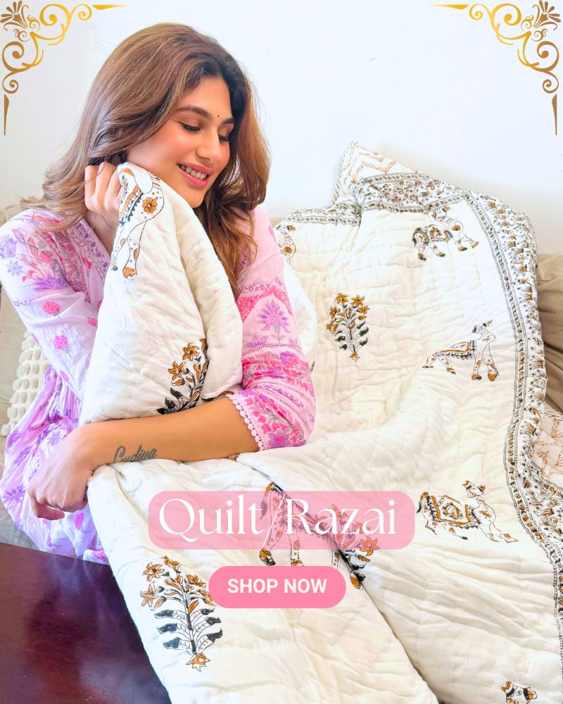 Traditional Jaipuri Hand Block Print Fabrics & Ethnic Wear